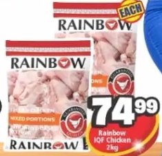 Rainbow IQF Chicken Mixed Portions 2kg